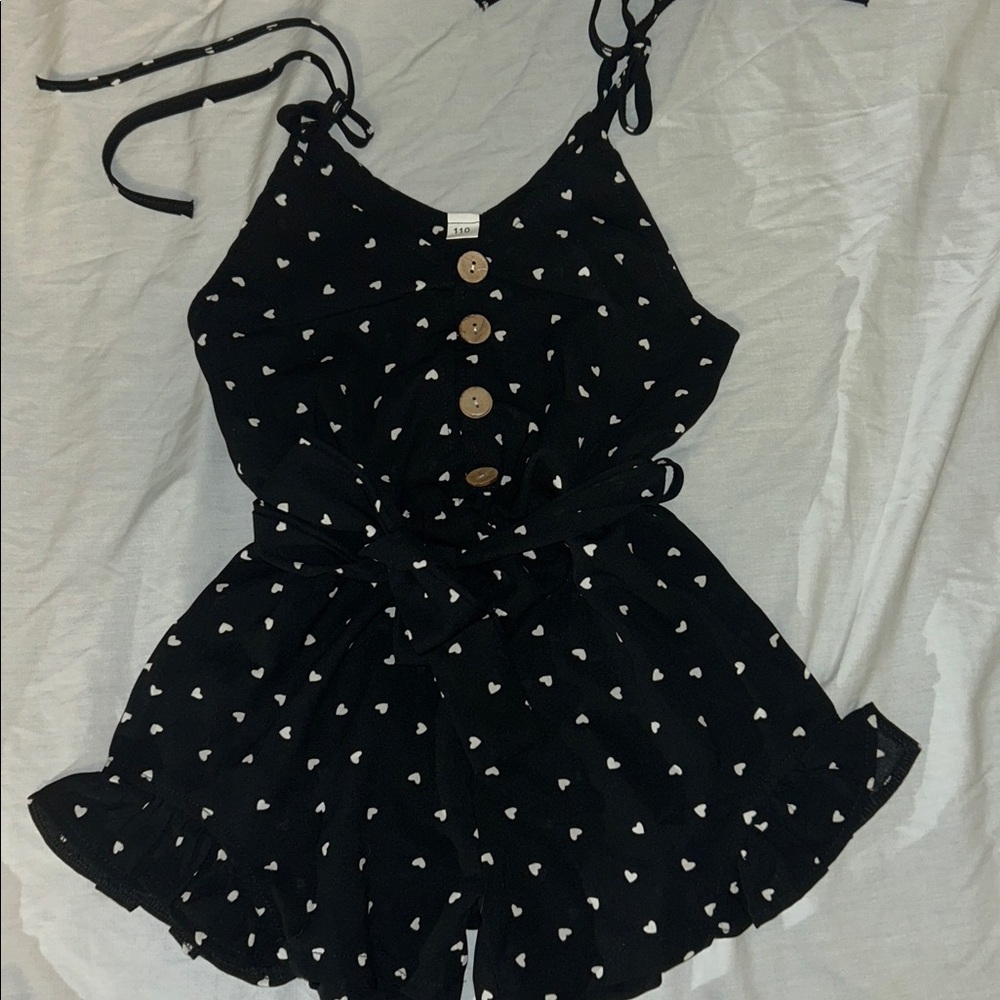 Black & White Tiny Hearts Romper EU110